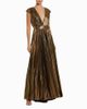 Mac Duggal Mac Duggal Pleated Metallic Jersey Gown With Belt - 1