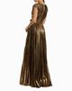 Mac Duggal Mac Duggal Pleated Metallic Jersey Gown With Belt - 3