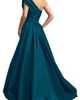 Mac Duggal Mac Duggal Pleated One Shoulder Gown With Overskirt - 2