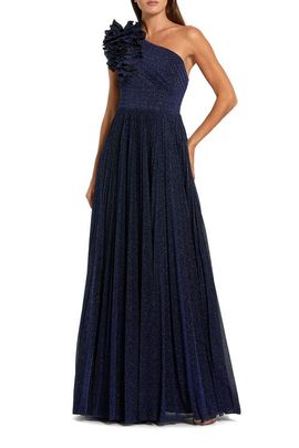 Mac Duggal Mac Duggal Pleated One Shoulder Ruffle Gown