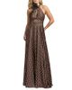 Mac Duggal Mac Duggal Polka Dot A-Line Halter Gown With Rosette - 1
