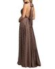 Mac Duggal Mac Duggal Polka Dot A-Line Halter Gown With Rosette - 2