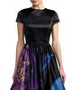 Mac Duggal Mac Duggal Satin Cap Sleeve Floral Printed A-Line Dress - 3