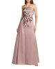 Mac Duggal Mac Duggal Satin Strapless Beaded Floral Gown With Float - 1