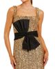 Mac Duggal Mac Duggal Sequin Column Gown with Scoop Neck and Faille Bow - 2