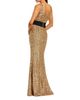 Mac Duggal Mac Duggal Sequin Column Gown with Scoop Neck and Faille Bow - 3