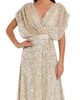 Mac Duggal Mac Duggal Sequin Draped Sleeve V-Neck Midi Dress - 2