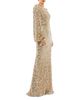 Mac Duggal Mac Duggal Sequined One Shoulder Bishop Sleeve Trumpet Gown - 3
