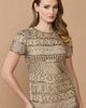 Mac Duggal Mac Duggal Short Sleeve Embellished Mesh Mini Dress - 5
