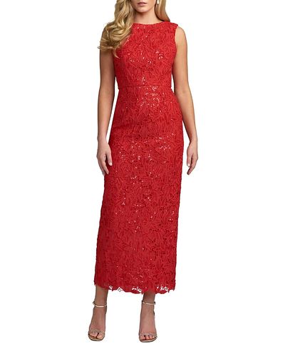 Mac Duggal Mac Duggal Sleeveless Embroidered Lace Midi Dress