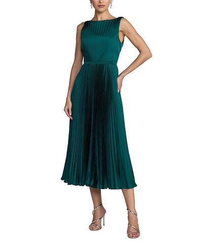 Mac Duggal Mac Duggal Sleeveless High Neck Pleated Midi Dress