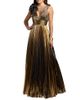 Mac Duggal Mac Duggal Sleeveless Metallic V-Neck Gown With Ruffle Detail - 1