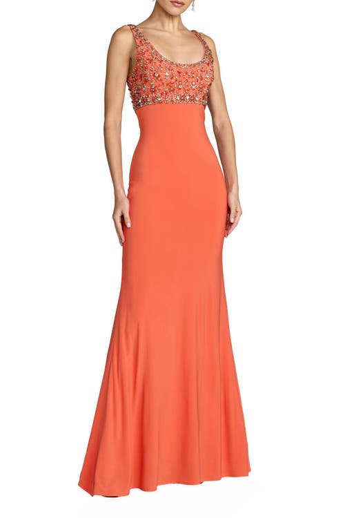 Mac Duggal Mac Duggal Sleeveless Scoop Neck Embellished Jersey Gown