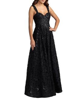 Mac Duggal Mac Duggal Sleeveless Sweetheart Floral Tulle A Line Gown