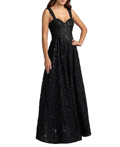 Mac Duggal Mac Duggal Sleeveless Sweetheart Floral Tulle A Line Gown