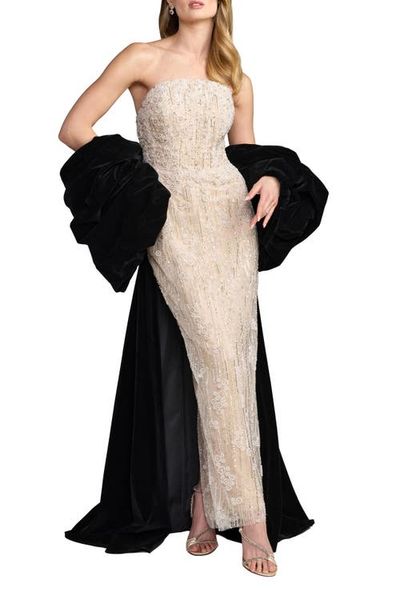 Mac Duggal Mac Duggal Strapless Embellished Dress With Velvet Bow