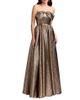 Mac Duggal Mac Duggal Strapless Metallic Gown With Bow Detail - 1