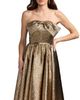 Mac Duggal Mac Duggal Strapless Metallic Gown With Bow Detail - 2
