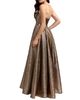 Mac Duggal Mac Duggal Strapless Metallic Gown With Bow Detail - 3