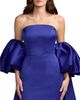 Mac Duggal Mac Duggal Strapless Puff Sleeve Satin Gown With Cape - 3