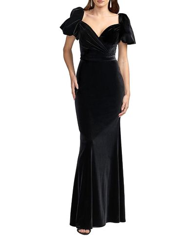 Mac Duggal Mac Duggal Velvet Puff Sleeve Mermaid Gown