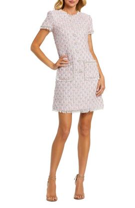 Mac Duggal Mac Duggal Women's Cap Sleeve Floral Button Detail Shift Dress