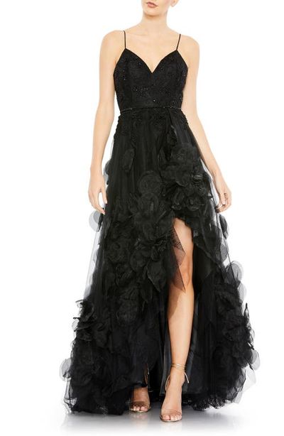 Mac Duggal Mac Duggal Women's Embellished Floral High Low Sleeveless Gown