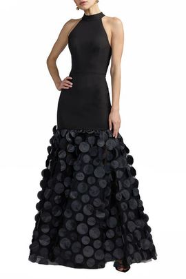 Mac Duggal Mac Duggal Women's Halter Neck Rosette Ball Gown