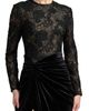 Mac Duggal Mac Duggal Women’s Lace Long Sleeve Ruched Velvet Gown - 3