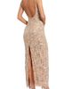Mac Duggal Mac Duggal Women's Sequin Embellished Scoop Neck Sheath Gown - 2
