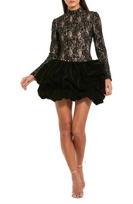 Mac Duggal Mac Duggal Women's Sequin Lace Bubble Hem Mini Dress