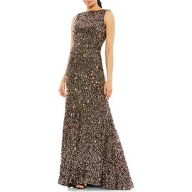Mac Duggal Mac Duggal Women's Sleeveless Sequin Cowl Back Evening Gown