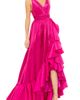 Mac Duggal Mac Duggal Women's V-Neck Ruffled High-Low Taffeta Evening Gown - 1