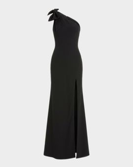 Mac Duggal One-Shoulder Crepe Bow Gown