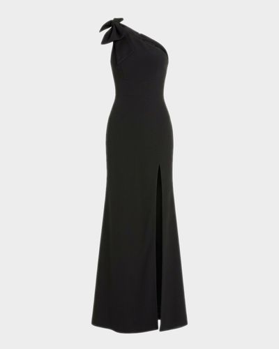 Mac Duggal One-Shoulder Crepe Bow Gown