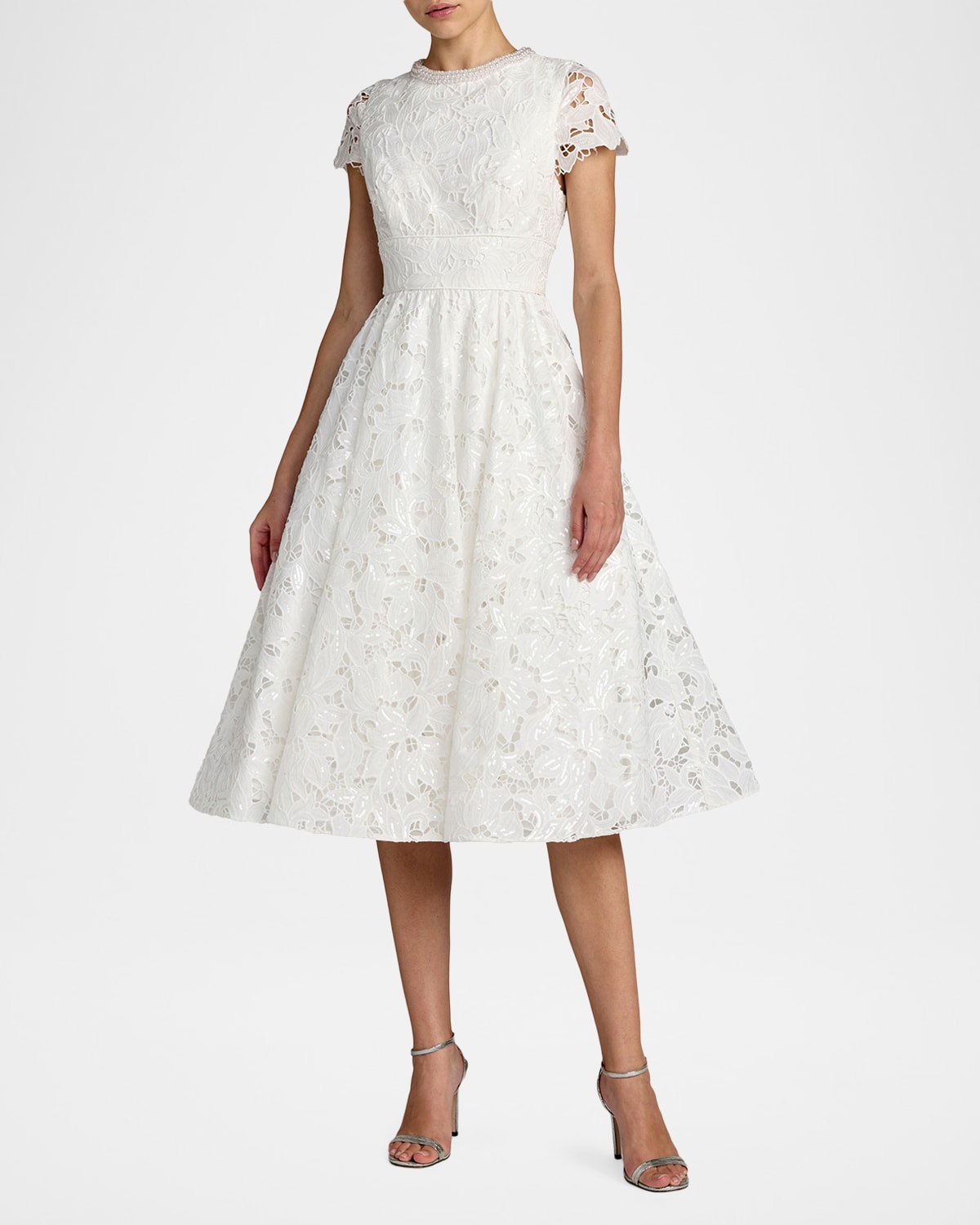 Mac Duggal Petite Lace-Embellished Midi Dress
