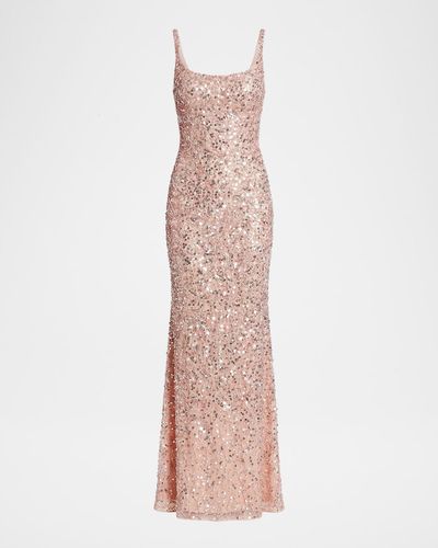 Mac Duggal Sequin-Embellished Slip Gown