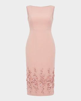 Mac Duggal Sleeveless Embellished Sheath Midi Dress