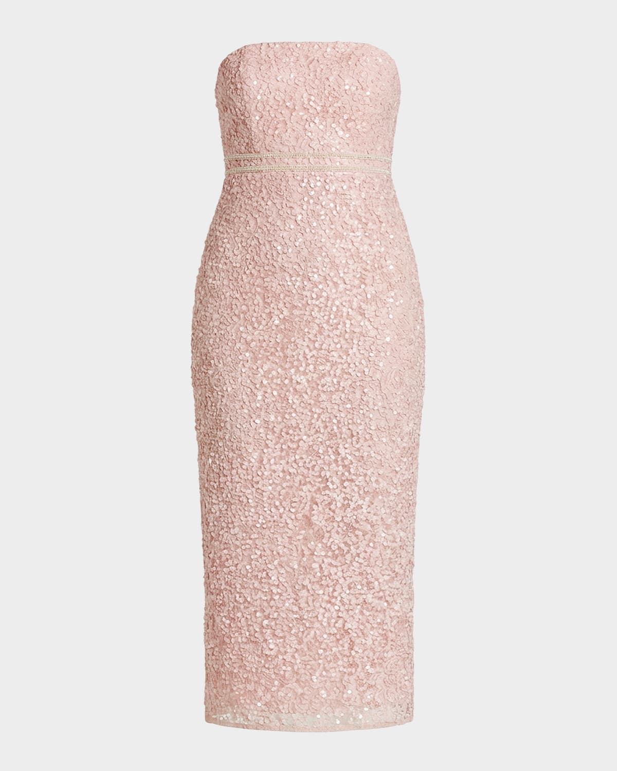 Mac Duggal Strapless Bead & Sequin Midi Dress