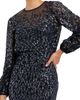 Mac Duggal Women's Beaded Mesh Long-Sleeve Blouson Gown - 3