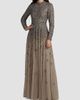 Mac Duggal Women's Beaded Mesh Mock Turtleneck Gown - 2