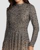 Mac Duggal Women's Beaded Mesh Mock Turtleneck Gown - 4