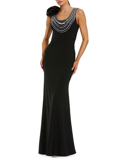 Mac Duggal Women's Beaded Scoopneck Column Gown