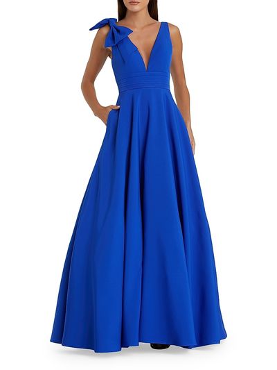 Mac Duggal Women's Crepe Sleeveless V-Neck Gown