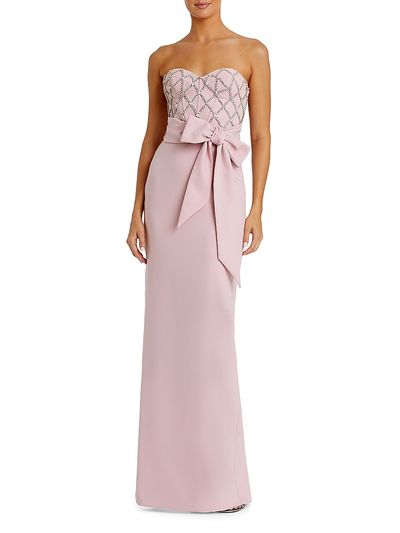 Mac Duggal Women's Crystal-Embellished Crêpe Strapless Bustier Gown