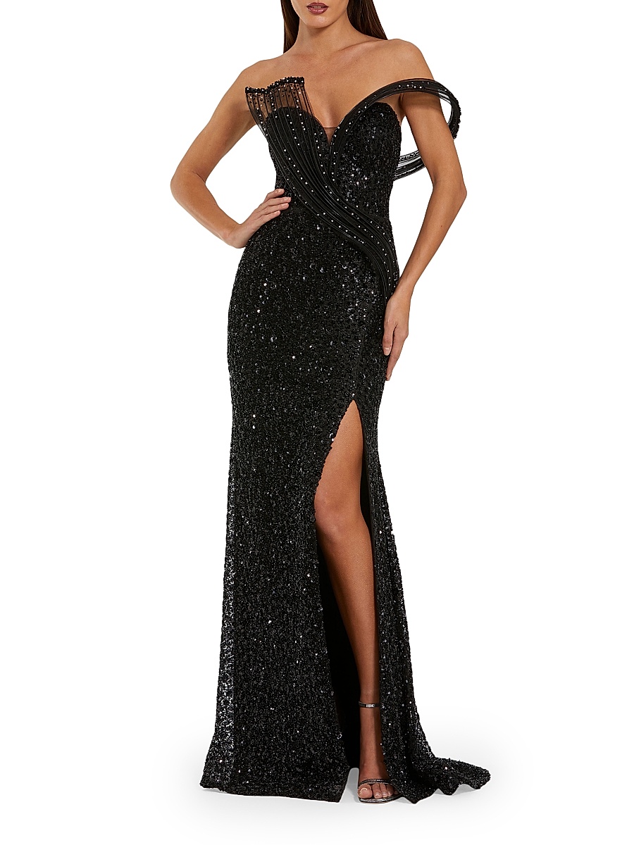 sachin and babi light blue dress Mac Duggal Embellished Halter Cocktail Dress main image 0