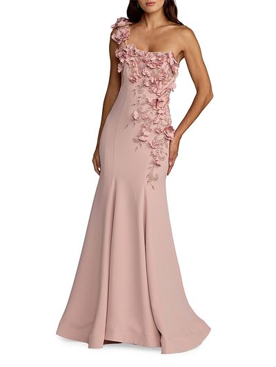 Mac Duggal Women's Embellished Crepe One-Shoulder Mermaid Gown