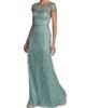 Mac Duggal Women's Embellished Illusion Mesh A-Line Gown - 4