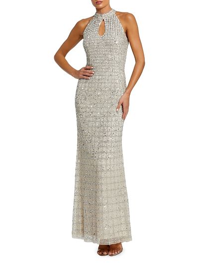 Mac Duggal Women's Embellished Keyhole Column Gown