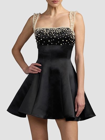 Mac Duggal Women's Embellished Satin A-Line Minidress